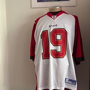 Men’s Reebok NFL Buccaneers Equipment Jersey - White and Red with Orange trim